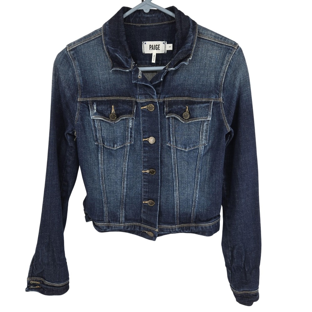 Paige Denim Jacket Womens Small Blue Jean Trucker Stretch Style 1017303-1105